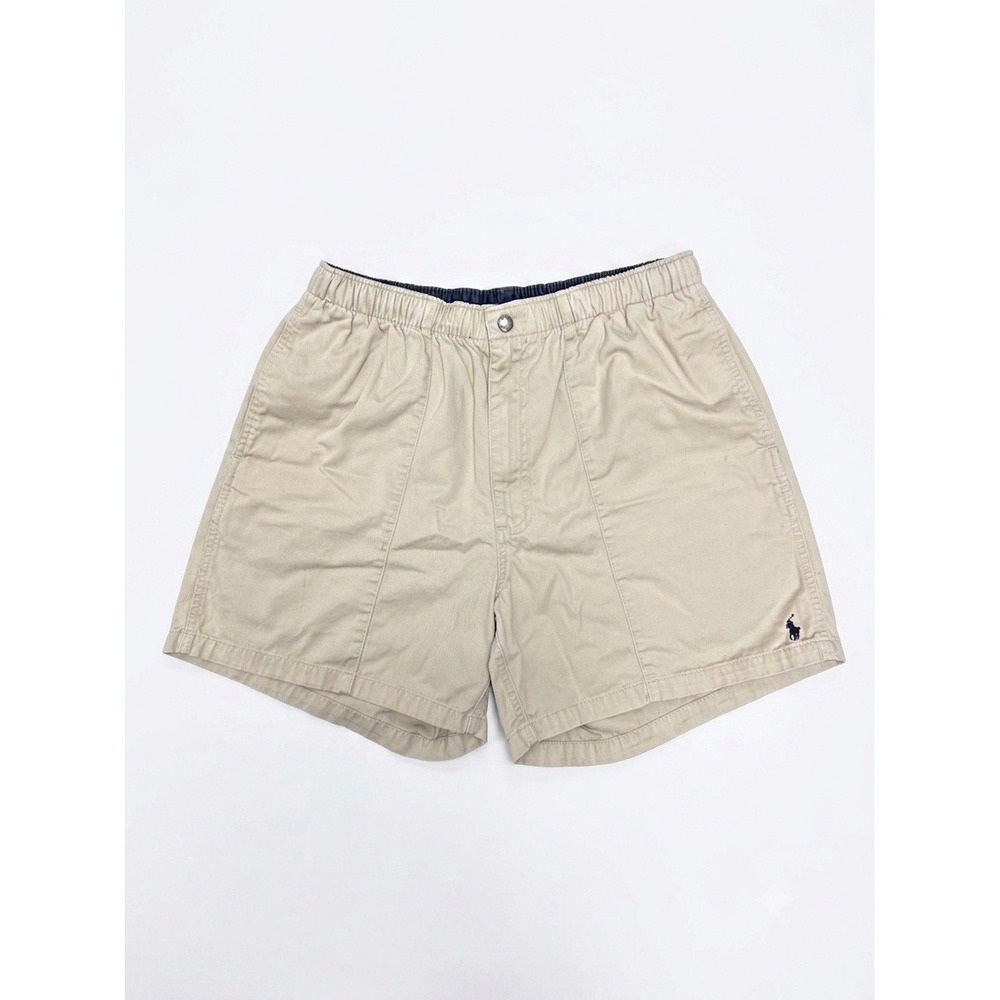 Polo by Ralph Lauren Chino Shorts Men Tan Sz M Cotton Sri Lanka Logo 90s Vintage